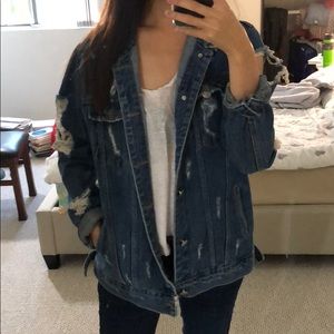 Vintage ripped jean jacket